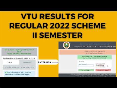 VTU CBCS Results 2023 .
